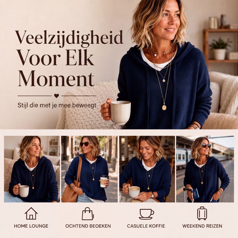 ✨ Nieuwe Collectie 👕 Dames Casual Gebreide Hoodie Trui – Zachte Comfort, Warme Pasvorm & Trendy Dagelijkse Look 🌸