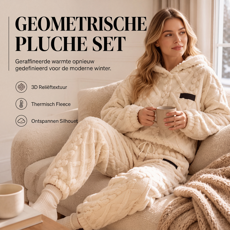 🔥 50% KORTING ✨ Dames Pluche Geribde Hoodie & Broek Set 🧸 Zacht, Warm & Ultiem Comfort