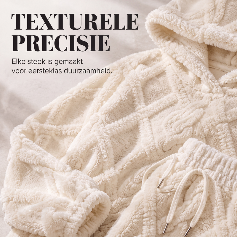🔥 50% KORTING ✨ Dames Pluche Geribde Hoodie & Broek Set 🧸 Zacht, Warm & Ultiem Comfort