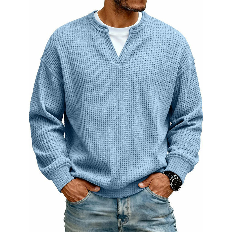 Gelaagd comfortabel T-shirt met honingraatstructuur