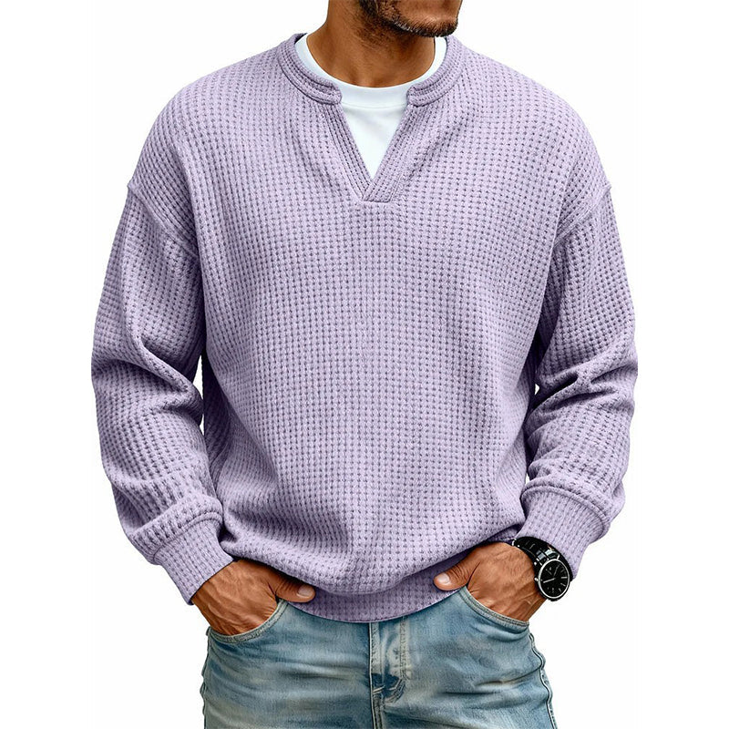 Gelaagd comfortabel T-shirt met honingraatstructuur