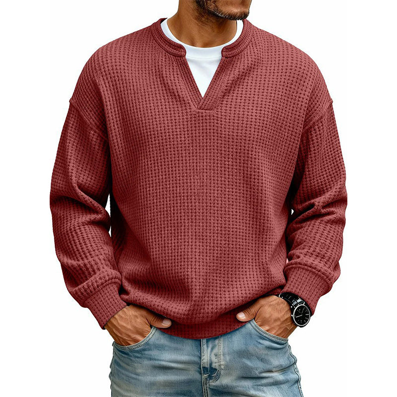 Gelaagd comfortabel T-shirt met honingraatstructuur