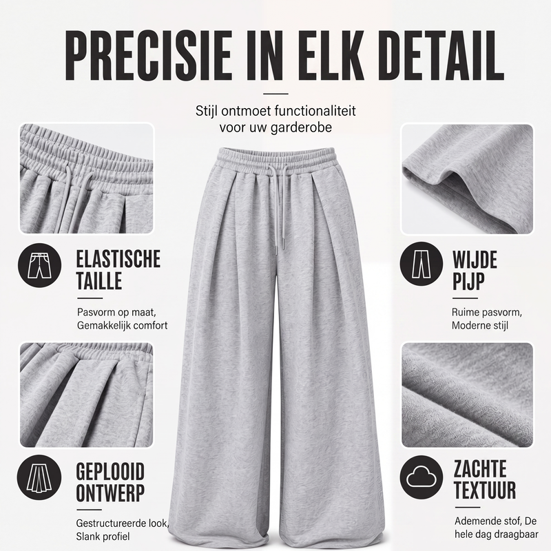 Casuele geplooide wide-leg joggingbroek voor dames