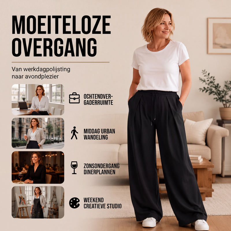 Casuele geplooide wide-leg joggingbroek voor dames