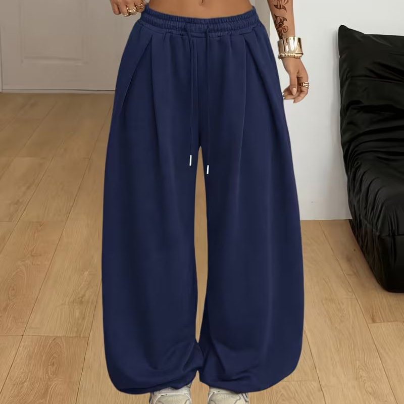 Casuele geplooide wide-leg joggingbroek voor dames