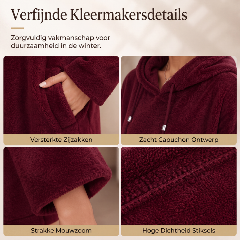 🔥Gratis verzending✈️Casuele pluche loungejurk met capuchon voor dames