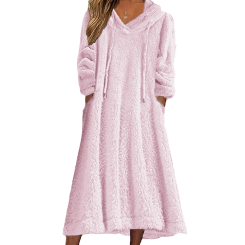 🔥Gratis verzending✈️Casuele pluche loungejurk met capuchon voor dames
