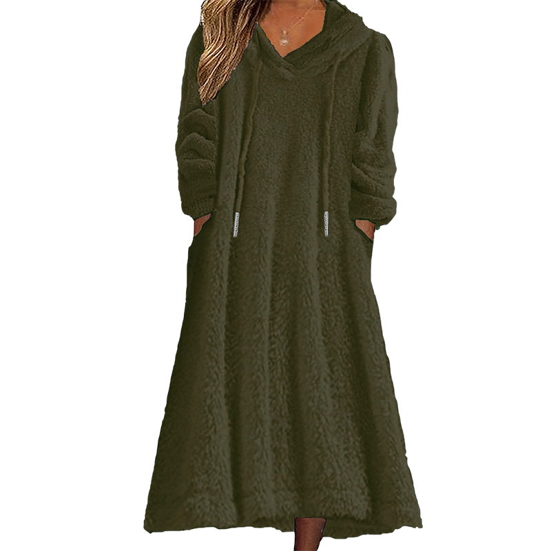 🔥Gratis verzending✈️Casuele pluche loungejurk met capuchon voor dames