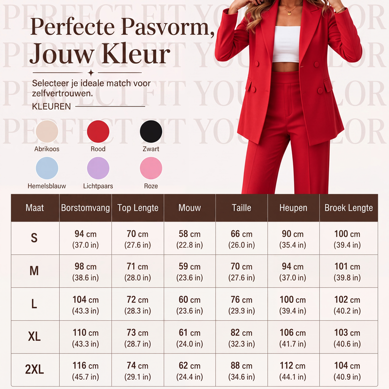 🔥Gratis verzending✈️ Elegante Dames Blazer & Broek Set 👩‍💼 Chique Uitstraling, Comfortabele Pasvorm & Perfecte Office Look