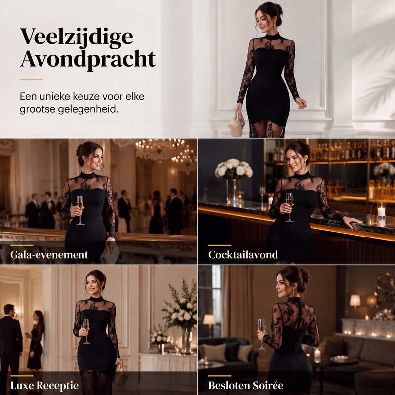 💎 Elegante Keuze ✨ Dames Maxi-Jurk met Lange Mouwen & Kanten Details 👗 Romantische Uitstraling, Comfortabele Pasvorm & Tijdloze Stijl