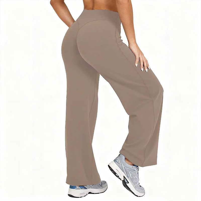 🌿 Comfort Keuze ✨ Dames Hoge Taille Wijde Pijpen Yogabroek 👖 Flexibele Pasvorm, Zachte Comfort & Elegante Sportieve Look