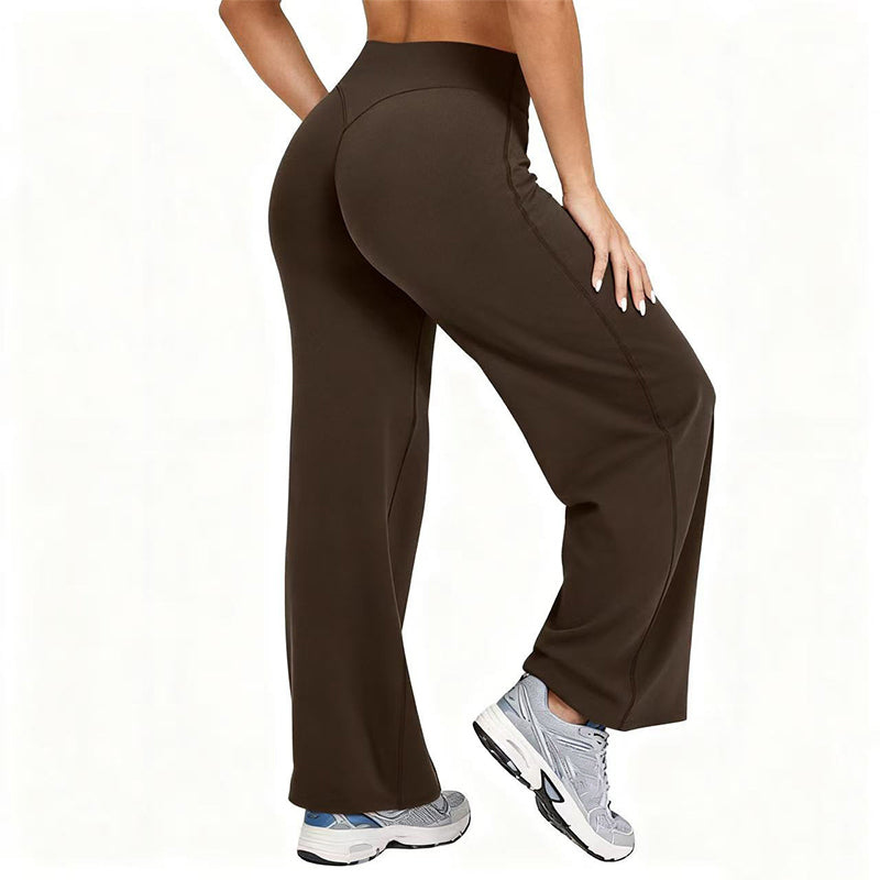 🌿 Comfort Keuze ✨ Dames Hoge Taille Wijde Pijpen Yogabroek 👖 Flexibele Pasvorm, Zachte Comfort & Elegante Sportieve Look