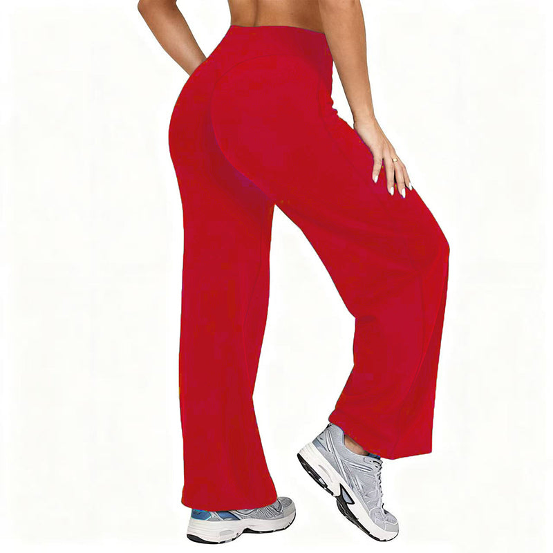 🌿 Comfort Keuze ✨ Dames Hoge Taille Wijde Pijpen Yogabroek 👖 Flexibele Pasvorm, Zachte Comfort & Elegante Sportieve Look