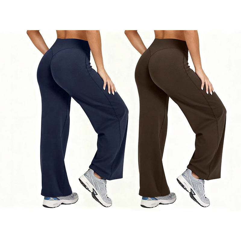🌿 Comfort Keuze ✨ Dames Hoge Taille Wijde Pijpen Yogabroek 👖 Flexibele Pasvorm, Zachte Comfort & Elegante Sportieve Look