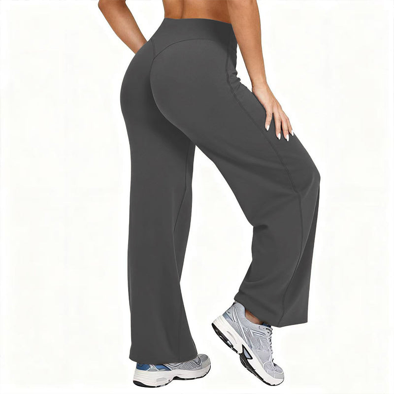 🌿 Comfort Keuze ✨ Dames Hoge Taille Wijde Pijpen Yogabroek 👖 Flexibele Pasvorm, Zachte Comfort & Elegante Sportieve Look