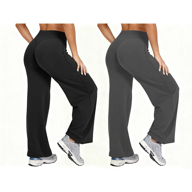 🌿 Comfort Keuze ✨ Dames Hoge Taille Wijde Pijpen Yogabroek 👖 Flexibele Pasvorm, Zachte Comfort & Elegante Sportieve Look