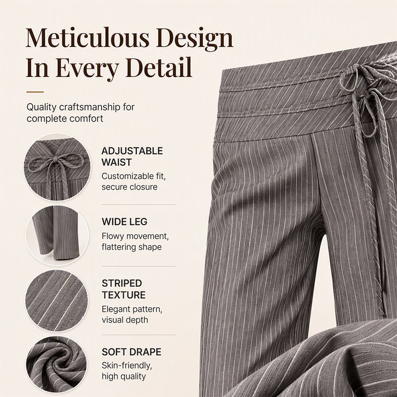 👖Casual gestreepte broek met wijde pijpen voor dames