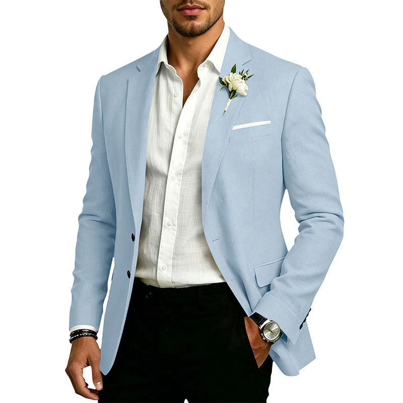Klassieke slim-fit blazer met twee knopen voor heren