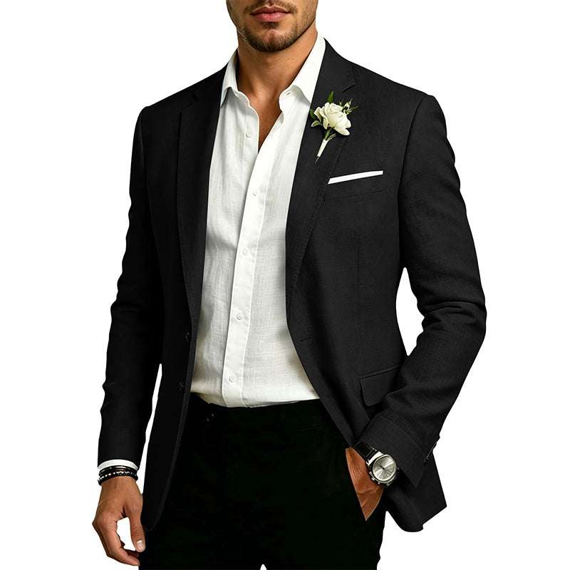 Klassieke slim-fit blazer met twee knopen voor heren