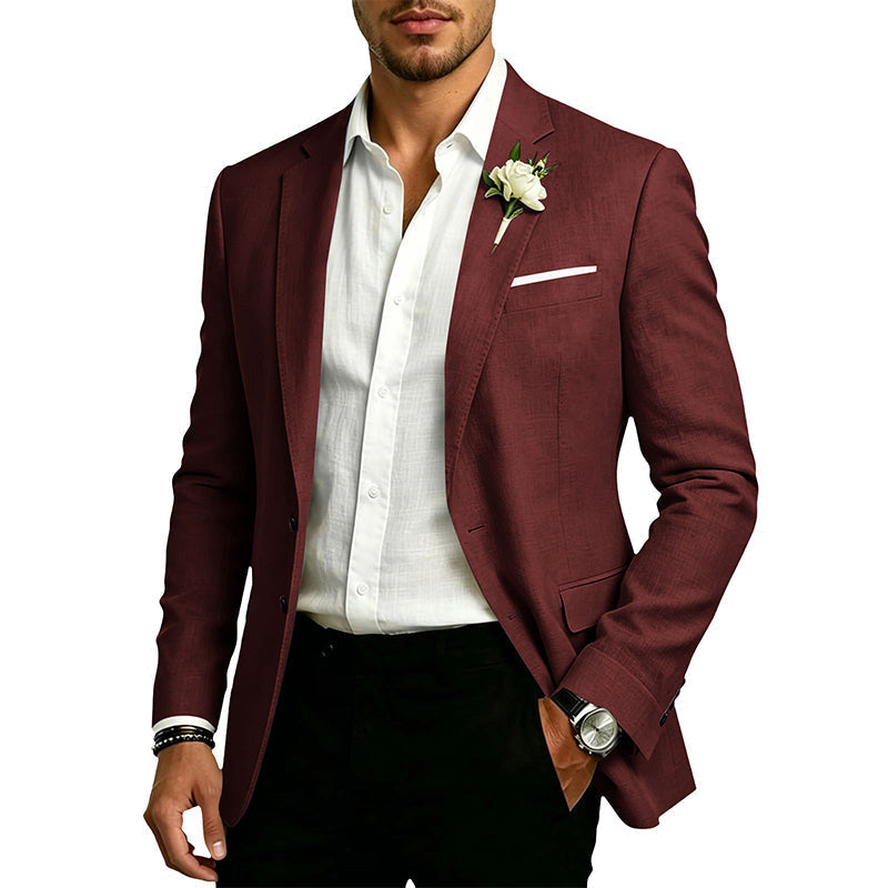 Klassieke slim-fit blazer met twee knopen voor heren