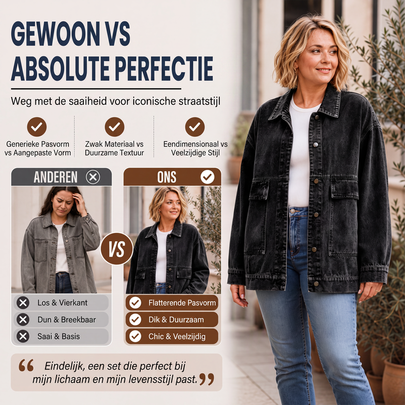 🔥Gratis verzending✈️Klassieke oversized denimjack voor dames