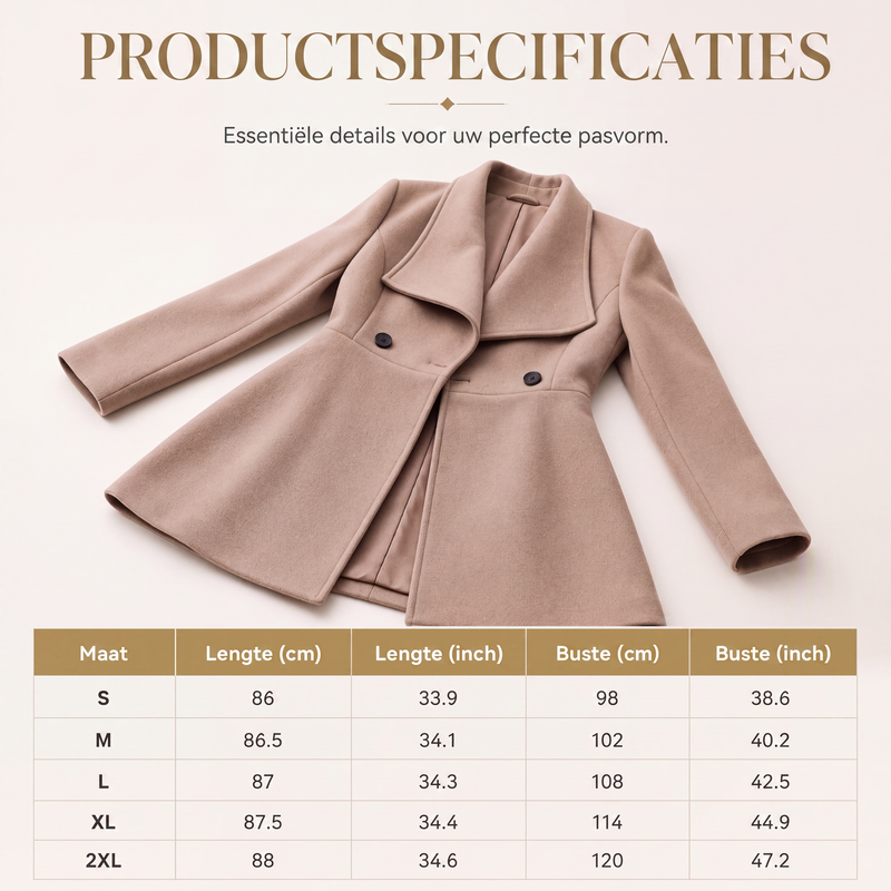 😍Elegante getailleerde damesjas met revers