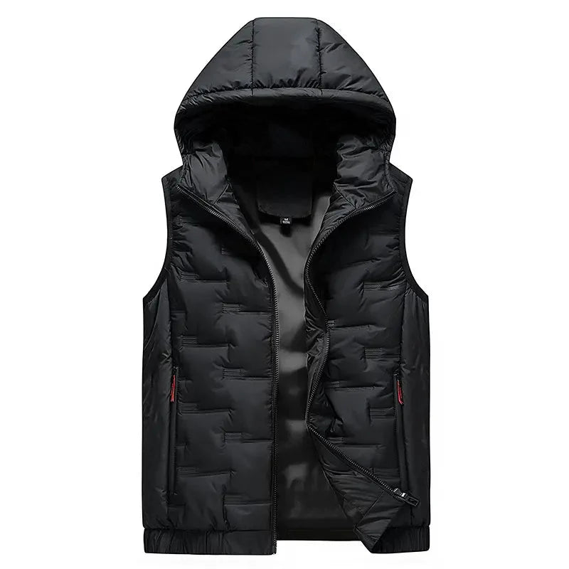 🔥Gratis verzending✈️Herenbodywarmer met capuchon en slim-fit pasvorm - mouwloos gilet met rits aan de voorkant, comfortabel