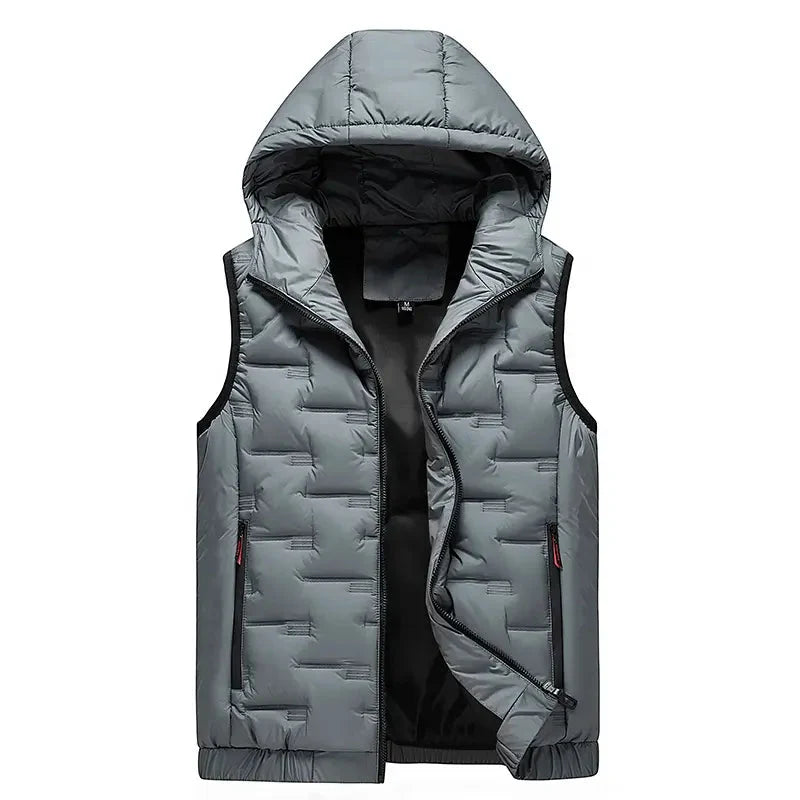 🔥Gratis verzending✈️Herenbodywarmer met capuchon en slim-fit pasvorm - mouwloos gilet met rits aan de voorkant, comfortabel