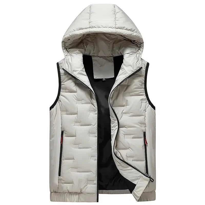 🔥Gratis verzending✈️Herenbodywarmer met capuchon en slim-fit pasvorm - mouwloos gilet met rits aan de voorkant, comfortabel