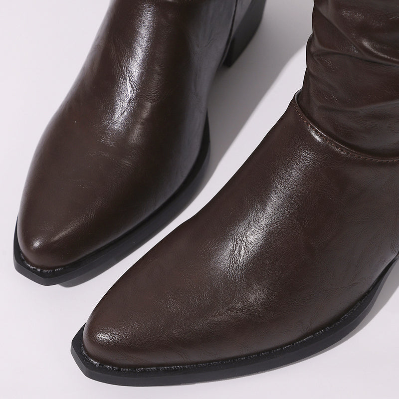 Laarzen met puntige neus en blokhak voor dames
