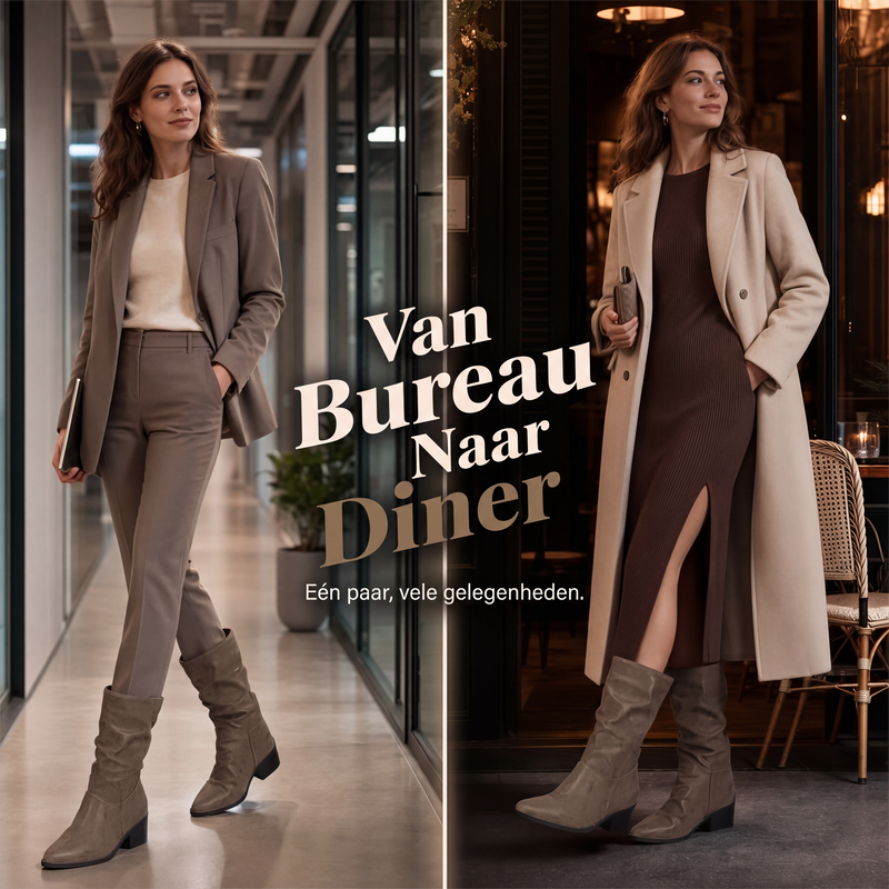 Laarzen met puntige neus en blokhak voor dames
