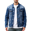 Heren casual vintage washed spijkerjas met destroyed look