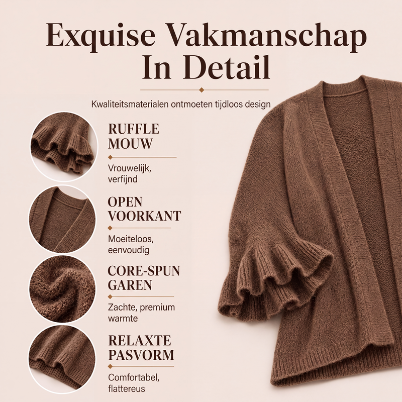 🔥Gratis verzending✈️Gebreid damesvest met geplooide mouwen