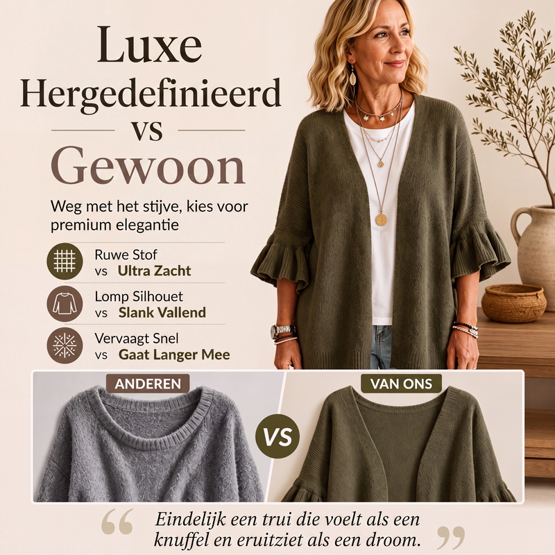 🔥Gratis verzending✈️Gebreid damesvest met geplooide mouwen