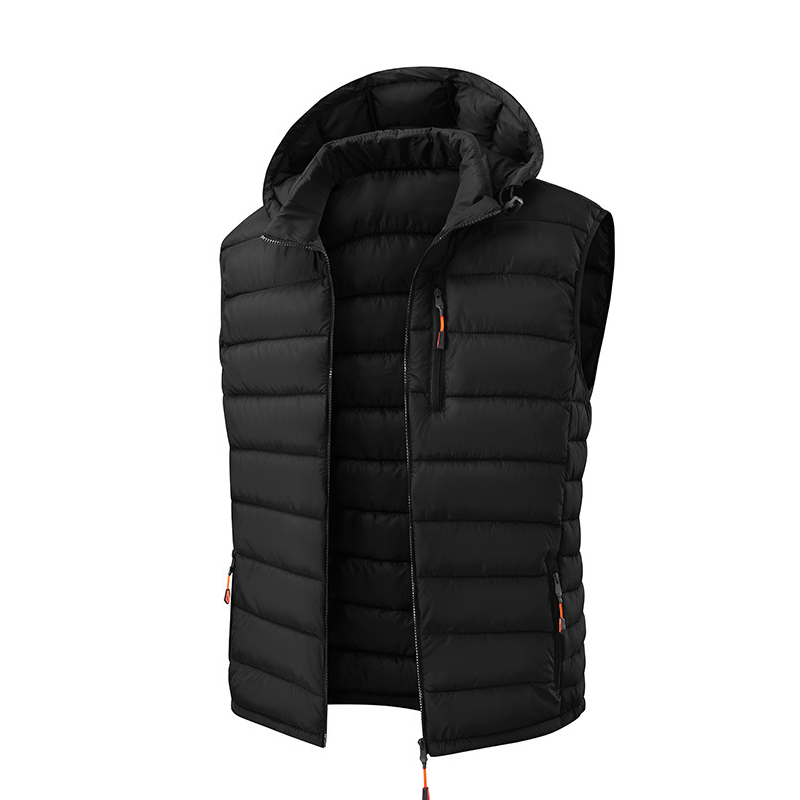🔥Gratis verzending✈️Heren gewatteerde winterbodywarmer met afneembare capuchon