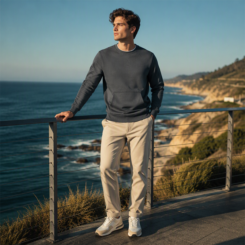 Heren casual klassieke sweatshirt met ronde hals