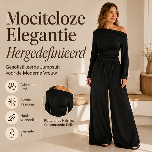 🔥Gratis verzending✈️Off-shoulder wijde pijpen jumpsuit voor dames