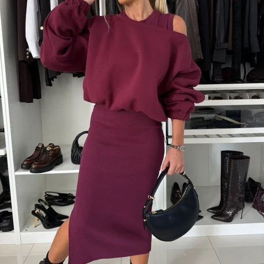✨ Nieuwe Collectie 🌸 Dames Top & Mouwloze Jurk 2-Delige Set 👗 Elegante Laagjeslook, Comfortabele Pasvorm & Veelzijdige Stijl