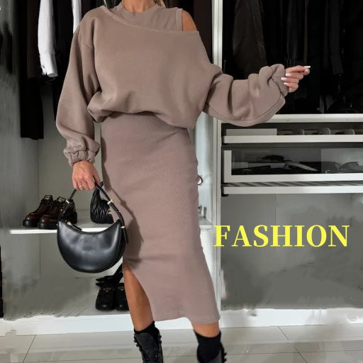 ✨ Nieuwe Collectie 🌸 Dames Top & Mouwloze Jurk 2-Delige Set 👗 Elegante Laagjeslook, Comfortabele Pasvorm & Veelzijdige Stijl