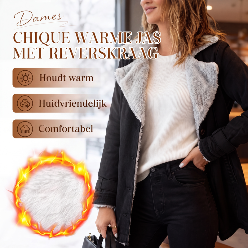 ❄️ 50% KORTING ✨ Chique Warme Damesjas met Opstaande Kraag 🧥 Elegante Look, Zachte Warmte & Comfortabele Winterpasvorm