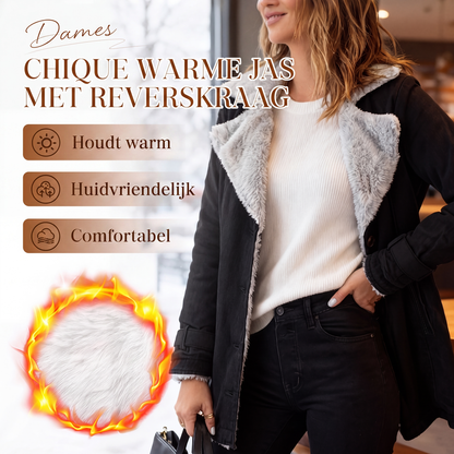 ❄️ 50% KORTING ✨ Chique Warme Damesjas met Opstaande Kraag 🧥 Elegante Look, Zachte Warmte & Comfortabele Winterpasvorm