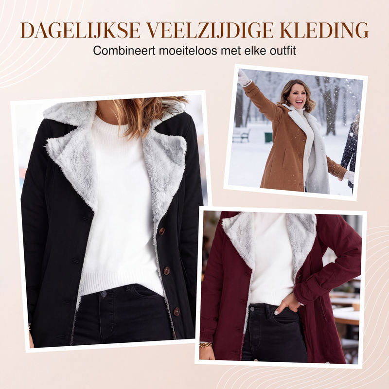 ❄️ 50% KORTING ✨ Chique Warme Damesjas met Opstaande Kraag 🧥 Elegante Look, Zachte Warmte & Comfortabele Winterpasvorm