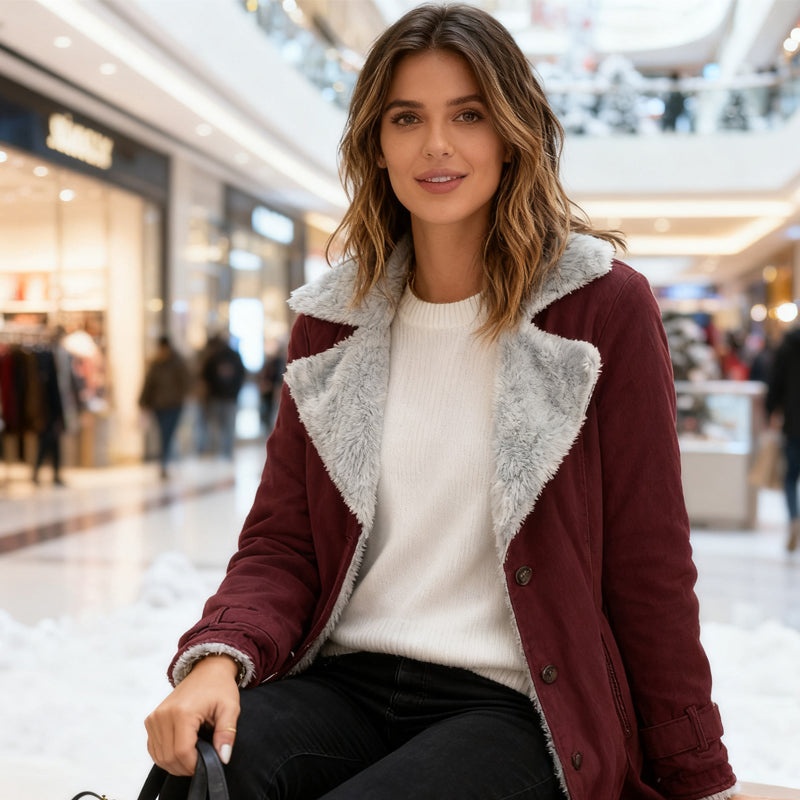 ❄️ 50% KORTING ✨ Chique Warme Damesjas met Opstaande Kraag 🧥 Elegante Look, Zachte Warmte & Comfortabele Winterpasvorm