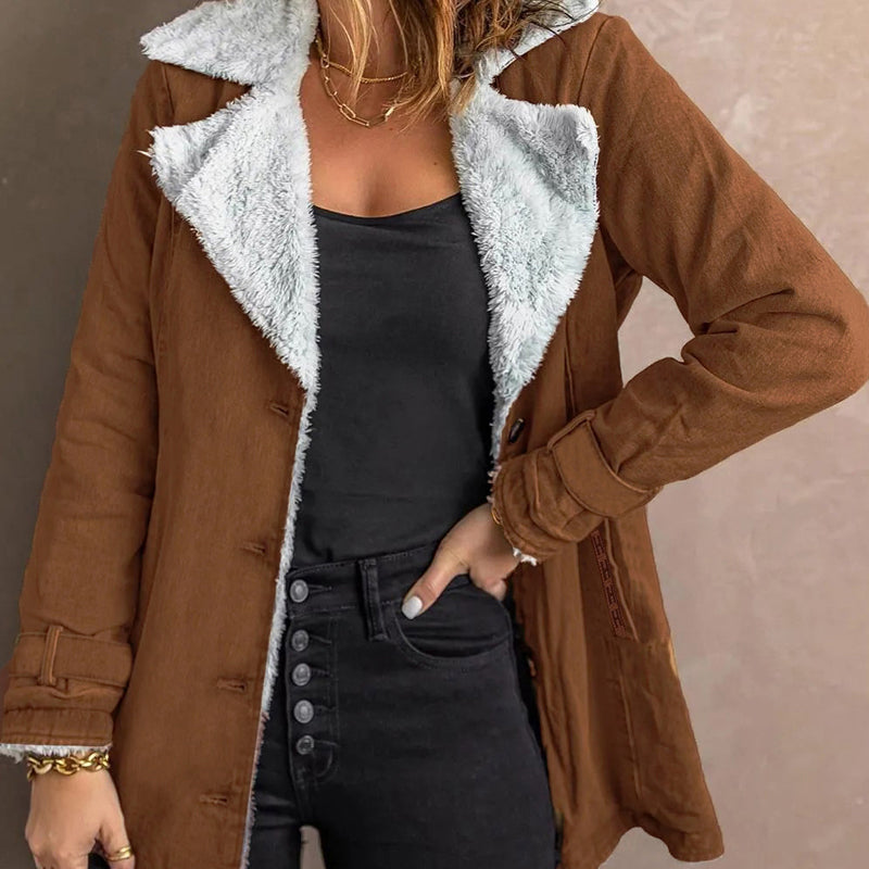 ❄️ 50% KORTING ✨ Chique Warme Damesjas met Opstaande Kraag 🧥 Elegante Look, Zachte Warmte & Comfortabele Winterpasvorm