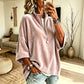 Fluwelen damesblouse met 3/4 mouwen en halve ritssluiting