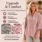 Fluwelen damesblouse met 3/4 mouwen en halve ritssluiting