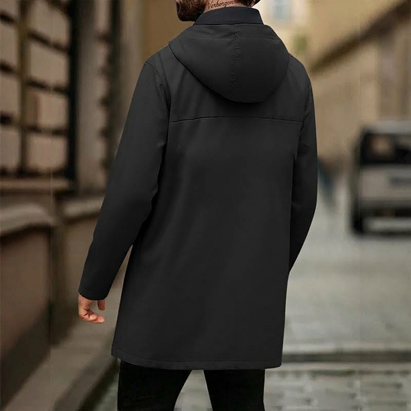 🧥 Heren Windjack met Capuchon – Halflange Trenchcoatstijl Jas met Comfortabele Pasvorm & Moderne Casual Look ✨