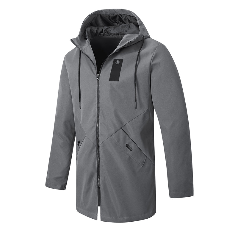 🧥 Heren Windjack met Capuchon – Halflange Trenchcoatstijl Jas met Comfortabele Pasvorm & Moderne Casual Look ✨