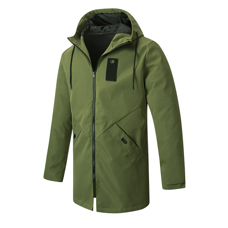 🧥 Heren Windjack met Capuchon – Halflange Trenchcoatstijl Jas met Comfortabele Pasvorm & Moderne Casual Look ✨