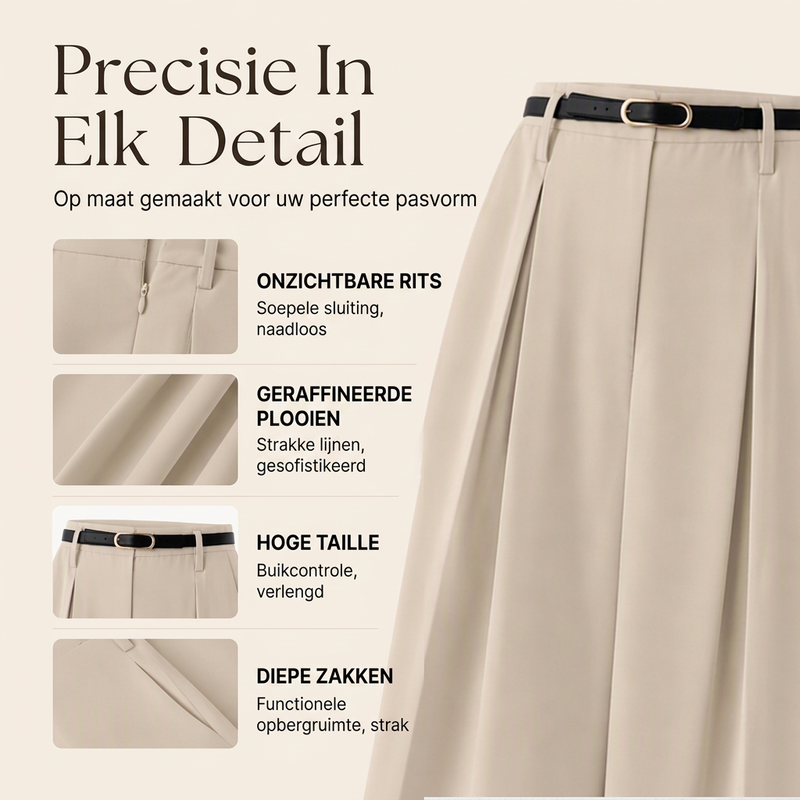 Dames hoge taille wijde pijpen broek